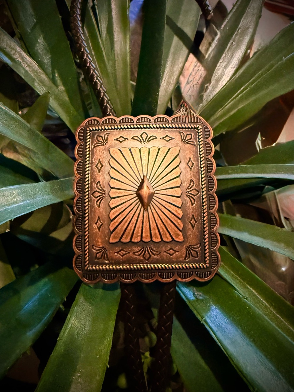 Vintage Copper Western inspired bolo tie